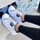 thumbnail image 4 of Nuevas zapatillas de deporte de suela gruesa para mujer de talla grande con tiras delanteras, zapatos blancos de corte bajo, zapatos deportivos casuales individuales, 4 of 6