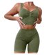thumbnail image 1 of Conjunto de entrenamiento de pantalones cortos deportivos de cintura alta sin costuras de dos piezas para mujer de moda Pompotops  ulkah936656, 1 of 7