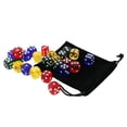 thumbnail image 2 of Acrylic 6 Sided Dices with Drawstring Bag Rounded Corner Spot Dices Polyhedral Dices Set D6 for Role Play Math Learning Table Games, 2 of 6