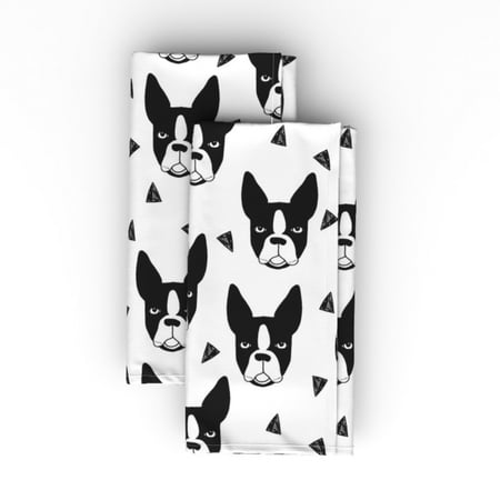 

Linen Cotton Canvas Dinner Napkins (Set of 2) - Terrier Dogs Black White Illustration Nursery Terriers Breeds Animal Pet Cute Lover Kids Print Cloth Dinner Napkins by Spoonflower