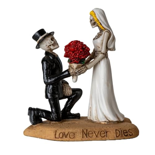 Pacific Giftware Til Death Do Us Part Skeleton Couple Figurine Unique Love Never Dies Wedding Decor for Gothic Romance Lovers 4.8" Tall