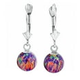 thumbnail image 1 of Elizabeth: 6mm Royal Lavender Synthetic Opal Ball Lever Back Earrings 14K White Gold, 1 of 3