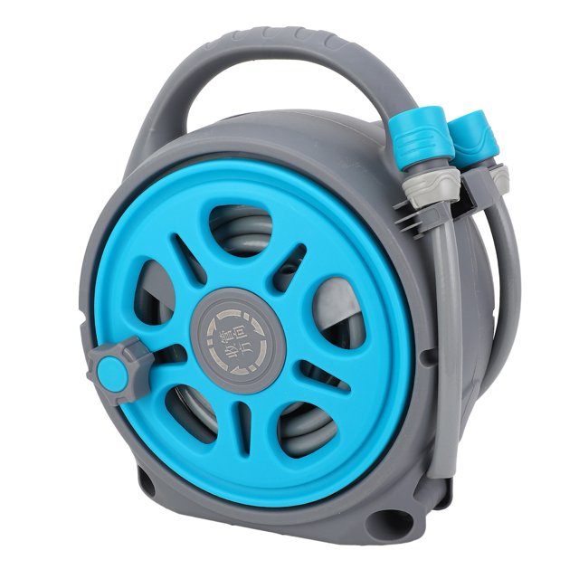 Enrouleur de Tuyau de Jardin Rétractable pour Extérieur, Supports de Tuyau d'Arrosage avec 7 Fonctions, Enrouleur de Tuyau Automatique Robuste avec Verrouillage de Toute Longueur