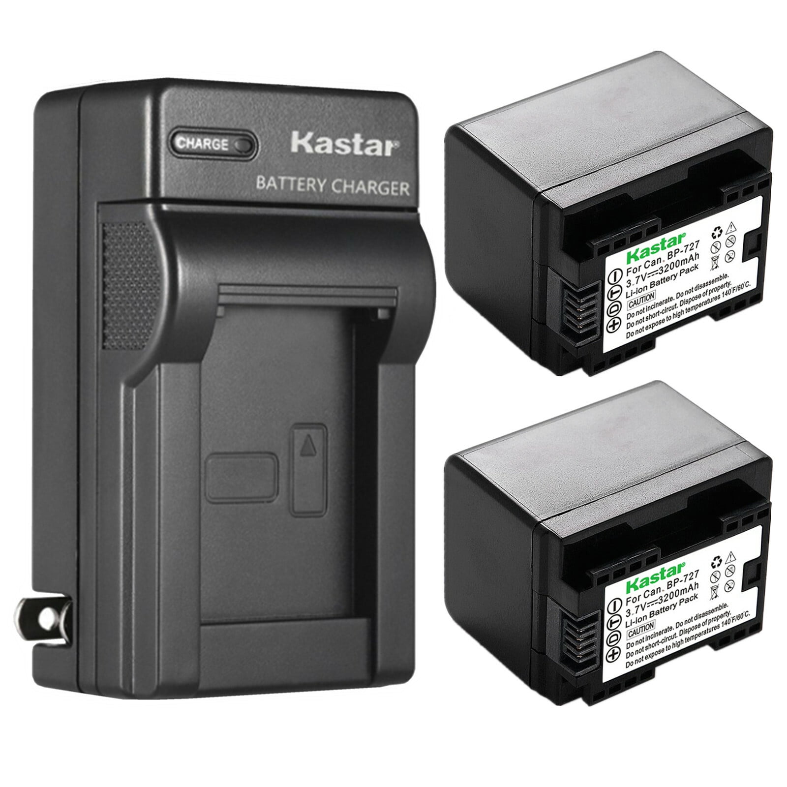 Kastar 2-Pack BP-727 BP727 Battery and AC Wall Charger Compatible with Canon BP-709 BP709 Canon BP-718 BP718 Battery Canon LEGRIA HF M306 HFM306 LEGRIA HF M406 HFM406 LEGRIA HF M506 HFM506 Cameras