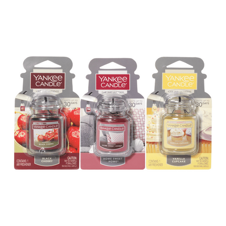 Yankee Candle Car Jar Ultimate Variety Pack, Black Cherry, Home Sweet Home, Vanilla Cupcake