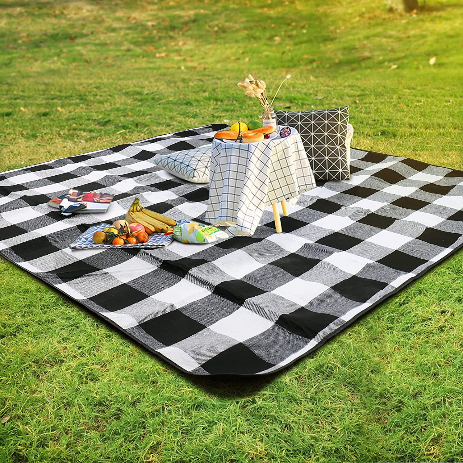 SKYSPER Picnic Blanket Large Outdoor Carpet Mat Waterproof Foldable Camping Tote Light Compact Oversized Rug 