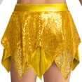 thumbnail image 5 of iixpin Girls' Jazz Hip Hop Dance Performance Costume Tank Top with Pleated Skirt Sparkly Dancing Clothing Set Gold 16, 5 of 6