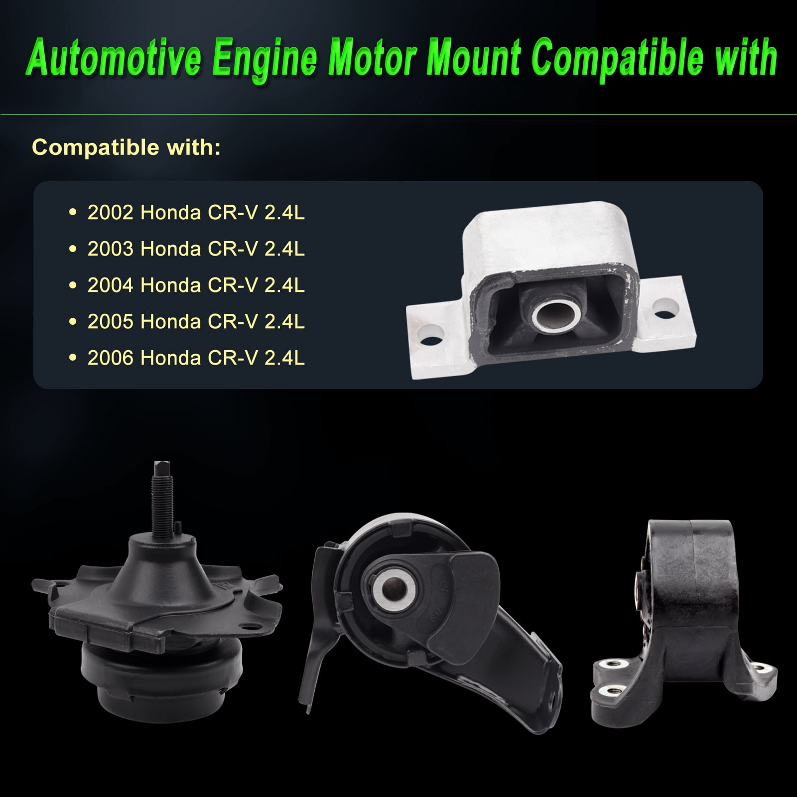 Engine Motor Mount Compatible with 2002-2006 CR-V 2.4L Auto Transmission Replacement for A4504 A6597 A6596 A4506 Set of 4