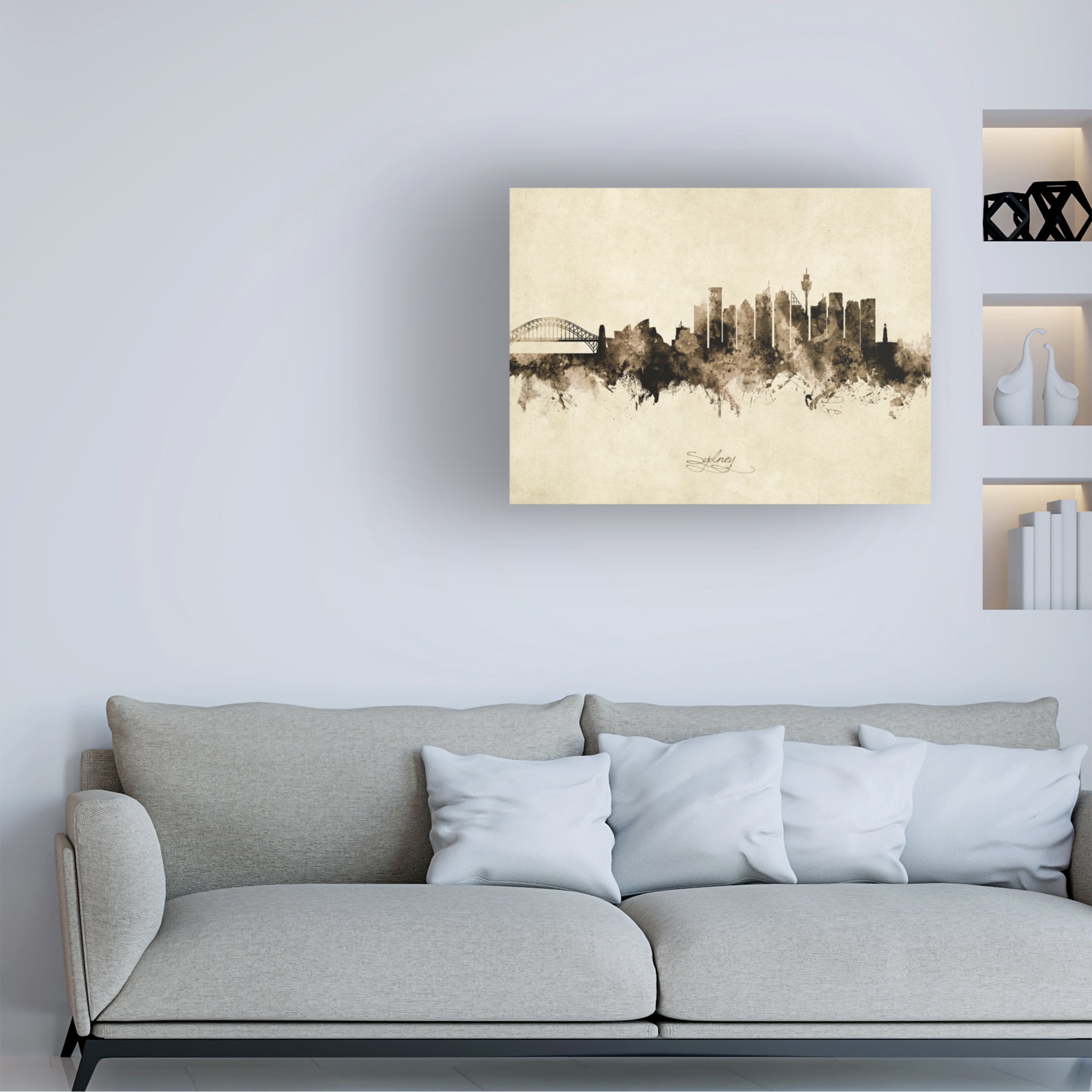 Michael Tompsett 'Sydney Australia Skyline Vintage' Canvas Art