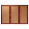 Aarco Products CBC4872-3R 3-Door Enclosed Bulletin Board - Cherry