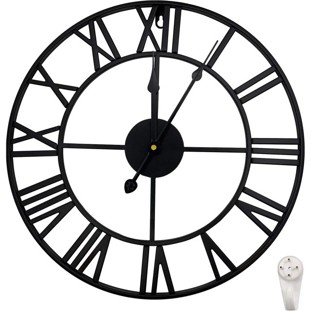 Reloj de pared grande de 40 cm, silencioso, sin tictac, reloj de pared vintage de metal