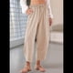 thumbnail image 3 of Pantalones Rectos Casuales Holgados de Algodón y , Color Albaricoque M, 3 of 5