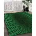 thumbnail image 3 of Ahgly Tapis Rond Lavable en Machine Intérieur Transitionnel Vert Forêt Foncé, 6 Pieds Rond, 3 of 7