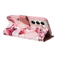 thumbnail image 4 of Premium Wallet Case for Samsung Galaxy S23 Plus, Marble Pattern PU Leather Soft Silicone Shockproof Wrist Strap Handbag Flip Cover with Magnetic Clasp Card Slots Holder Kickstand Case, Rosegold, 4 of 8