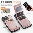 thumbnail image 4 of ELEHOLD Case for iPhone 13 Pro, Magnetic Wallet RFID Blocking Case,Leather Flip Cover with Card Holder,Rosegold, 4 of 12