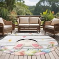 thumbnail image 4 of Round Rug 5Ft Washable Non-Slip, Easter Circle Area Rugs for Living Room Bedroom, Spring Bunny Feet Eggs Floral Herb Wooden Plank Indoor Floor Mats Carpet Runner for Home Decor Aesthetic, 4 of 8
