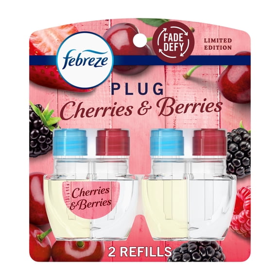 Febreze Plug In Air Freshener Scented Oil Refill Cherry Berry, 2ct
