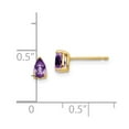 thumbnail image 3 of 14K Yellow Gold Earring Stud Women'S Amethyst Center Stone Mounting Pear Purple 6 mm 3, 3 of 3