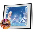 thumbnail image 1 of Cuadros Decorativos Kit de pintura de diamante 5D DIY Taladro redondo completo Ventana exterior de dibujos animados (A2178) Tmvgtek embutido en tela, 1 of 9