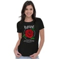 thumbnail image 3 of Cool Urban Love Never Fails Roses Womens Slim Fit Graphic Tee Brisco Brands S, 3 of 5