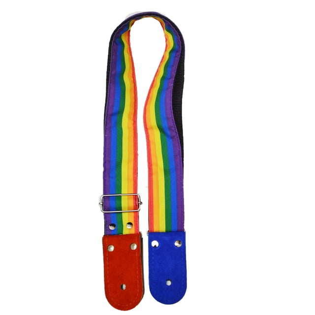Correa para guitarra Strap o Tahali para guitarra acústica, bajo eléctrico, guitarra eléctrica Kidam Arcoiris Lineal