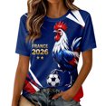 thumbnail image 2 of Women's Football Graphic T-Shirt, Round Neck Soccer Fans T-Shirt, Casual Short Sleeve Tops for Football Supporters, Graphic Tee for Soccer Tournament 2026 Red Size: L, 2 of 8