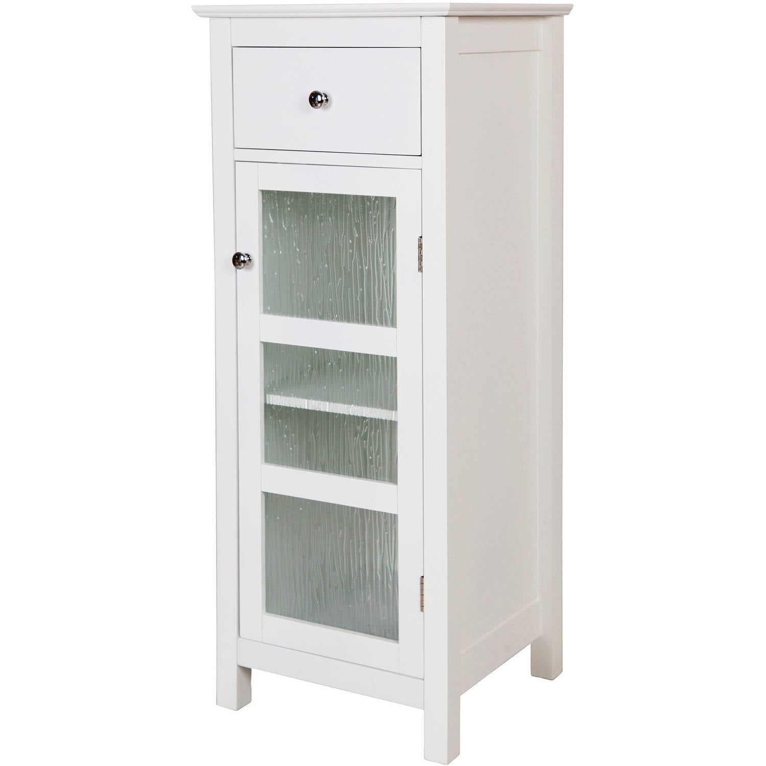 Connor Floor Cabinet With 1 Door And 1 Drawer White Walmart Com