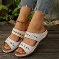 thumbnail image 6 of THDHVS Womens Sandals Comfortable,Sandals for Women 2025,Women's Fashion Casual Summer Style Solid Color Hollow Roman Thick-Soled Wedge Heels White 9.5, 6 of 6