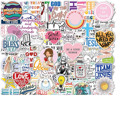 Christian Stickers 100 Pack Cute Christian Stickers Waterproof 100% Vinyl Stickers Aesthetic Stickers Christian Stickers for Water Bottle Laptop Stickers