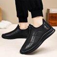 thumbnail image 3 of Men's Winter Warm Plush Ankle Boots Casual Non Slip Leather Loafers Fleece Lined Slip On Running Walking Shoes Black Size 10.5, 3 of 7