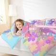thumbnail image 4 of Erosebridal Watercolor Ink Graffiti 7-Piece Twin Bedding Sets,Cartoon Unicorn Colorful Flowers Bedding Comforter Set For Kids Girls,Reversible Pink, 4 of 7
