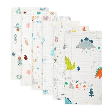 Muslin Baby Burp Cloths 6 Pack Premium Cotton Burping Rags for Newborn Ultra Soft and Absorbent Unisex Spit up Rags for Boys and Girls 20'' x 10''