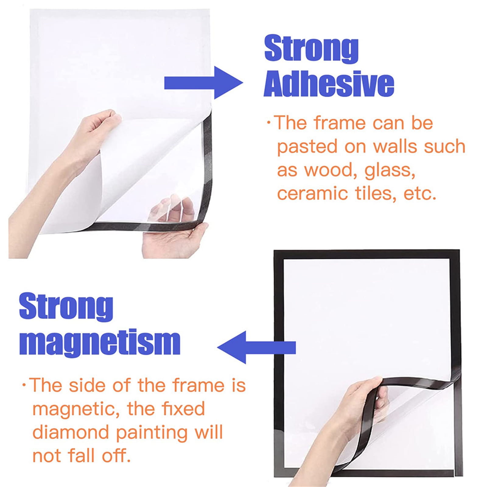  Diamond Painting Frames 30x40 cm - Diamond Art Frame 12x16 Inch  Suitable for 10x14inch Picture, Diamond Paintings Frames Magnetic  Self-Adhesive,Suitable Diamond Painting Kits Frames for Wall Window Door -  6 Pack (