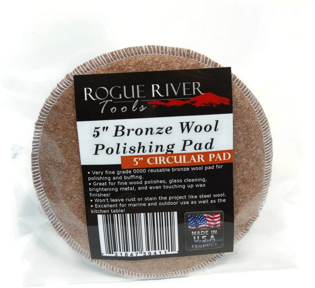 Bronze Wool Polishing Pad 5" Circular Fine by Rogue River Tools