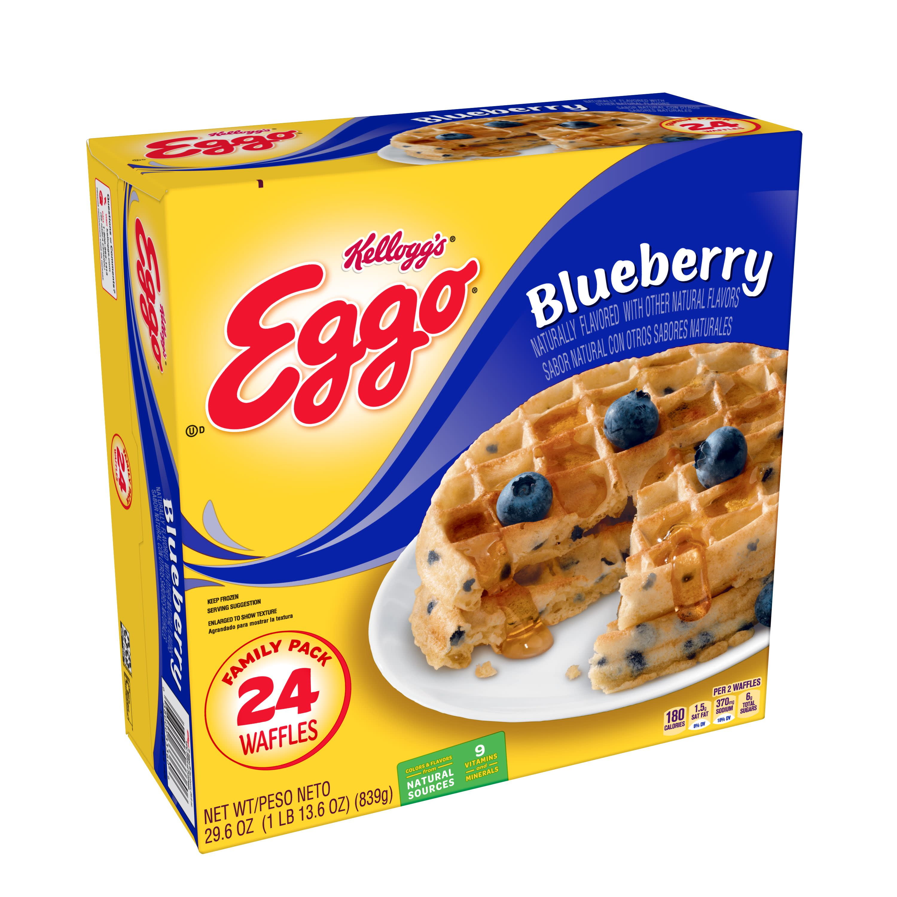 Kellogg's Eggo Blueberry Waffles Easy Breakfast 29.6 oz 24 ct Walmart