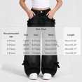 thumbnail image 3 of Amidoa Girls Wide Leg Denim Pants Baggy Elastic Waist Jeans Black Size 6-7Years, 3 of 8