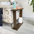 thumbnail image 2 of Very Narrow Side Table for Small Apartment Space Between Chairs, Skinny Table for Recliner, Couch, Armchair, Thin Slim End Table for Living Room, Bedroom,Drinks (Walnut), 2 of 9