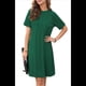 thumbnail image 3 of Vestido Camisero de Verano para Mujer, de Corta con Encaje, Informal, Cuello Redondo, Plisado, Verde, Talla L, 3 of 7