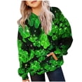 thumbnail image 2 of Girls Sweater Sweatshirt Crewneck Oversized Pullover Cotton Clothes Printed Long Sleeves Tops Casual Fleece Sweater with Pocket Fall Winter Warm Sweatshirts Kids Hoodies, 2 of 4