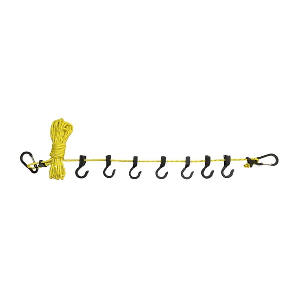 Tendedero portátil para exteriores, cuerda reflectante para colgar ropa Amarillo reflectante