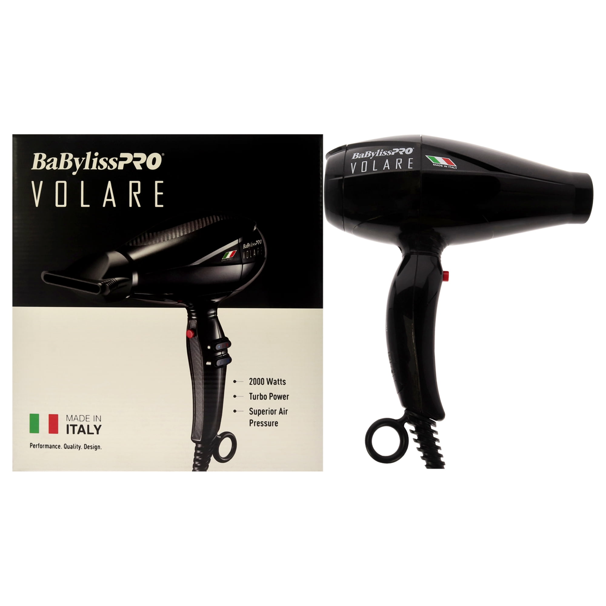 BaBylissPRO Hair Dryer Nano Titanium Volare V1 2000 Watt Blow Dryer Hair Styling Appliances Black BVOL1