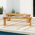 thumbnail image 3 of LiviNest NESTOR Acacia Wood Bench Set of 2 60 inch Outdoor Patio Dining Bench Natural Hardwood with 600 lbs Capacity Slat Design, 3 of 6