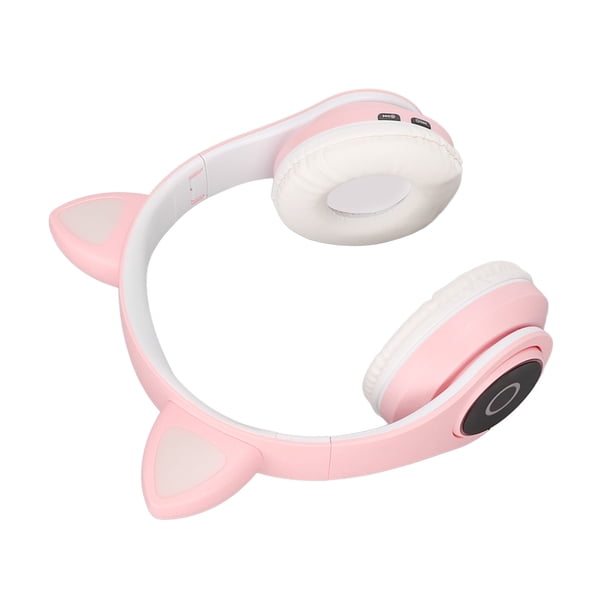 LXB39A Auriculares Bluetooth con orejas de gato, bonitos auriculares Bluetooth inalámbricos portátiles con graves ajustables y cable de sonido para niños (rosa)
