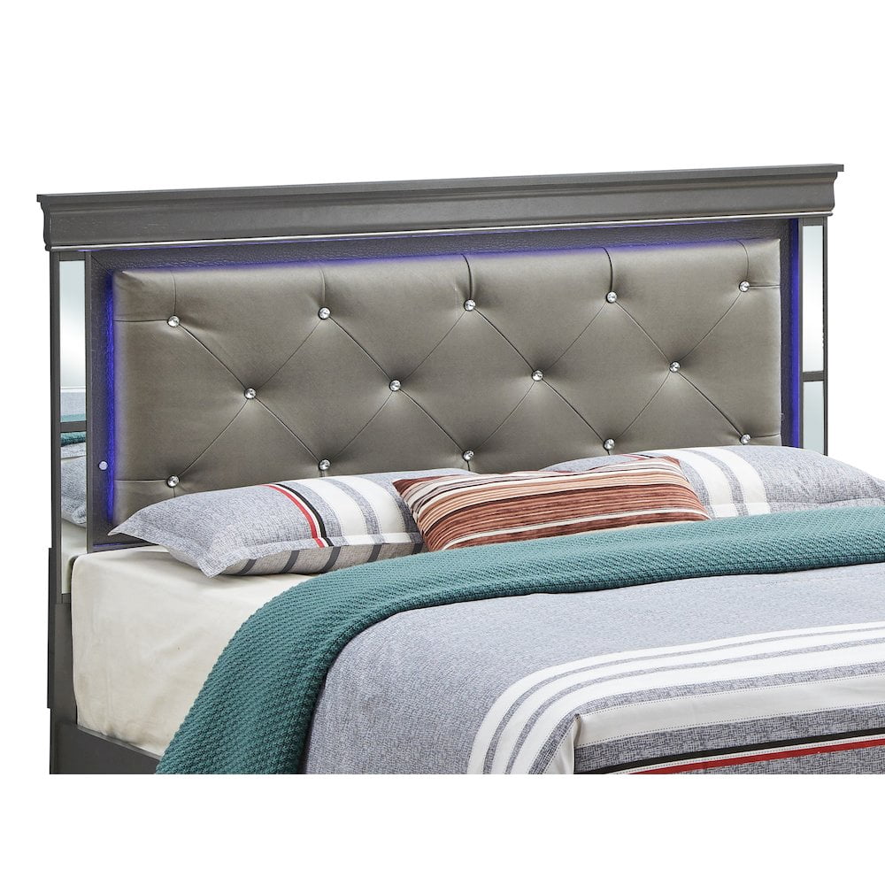 Glory Furniture Verona King Bed in Metalic Black Color
