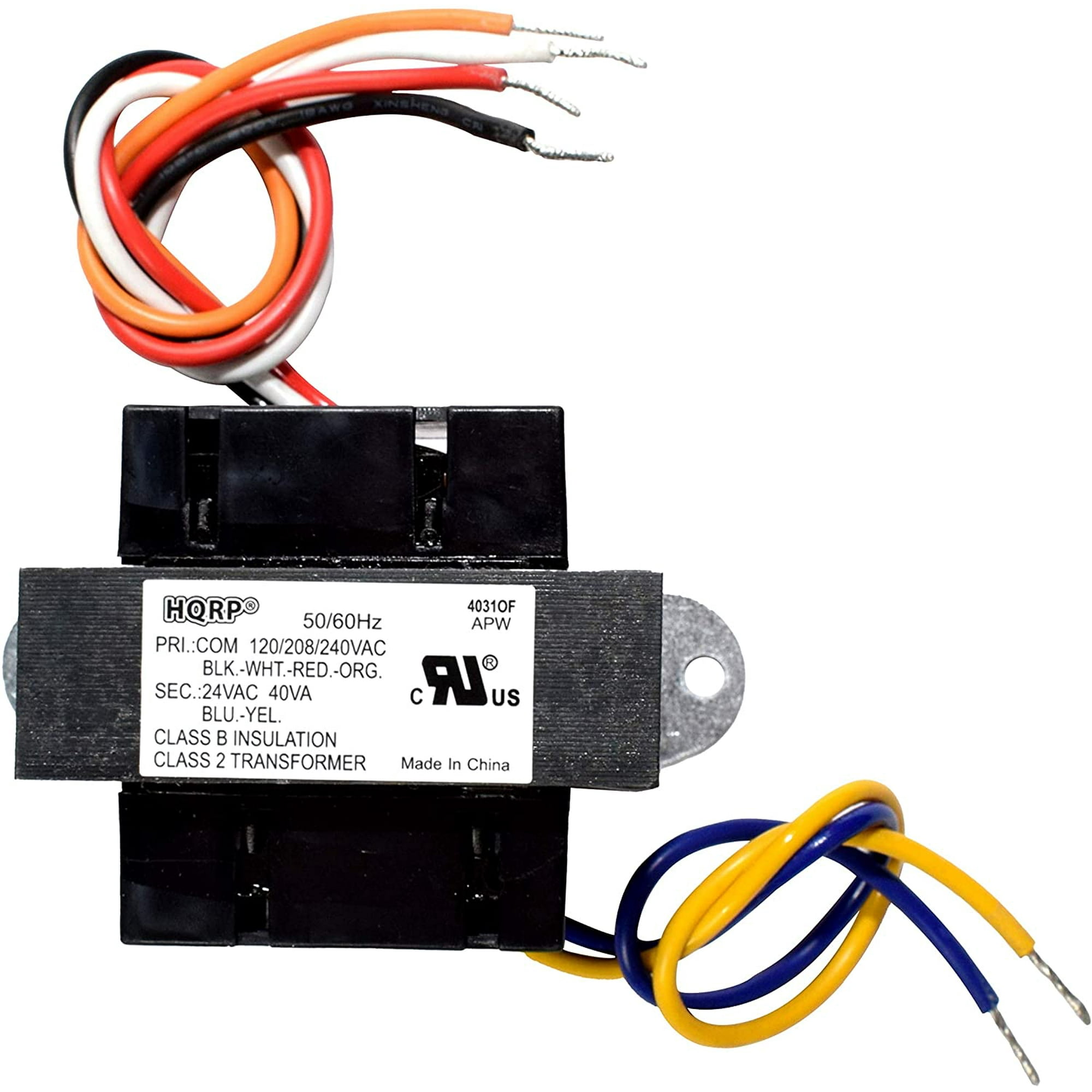 HQRP Transformer Primary 120V-240V, Secondary 24V Compatible with HVAC  Furnace, Nest Ecobee Sensi Honeywell Thermostat, Nest Doorbell  120v-240v-to-24v Replacement 40VA Power Supply C(UR) US Certified -  Walmart.com
