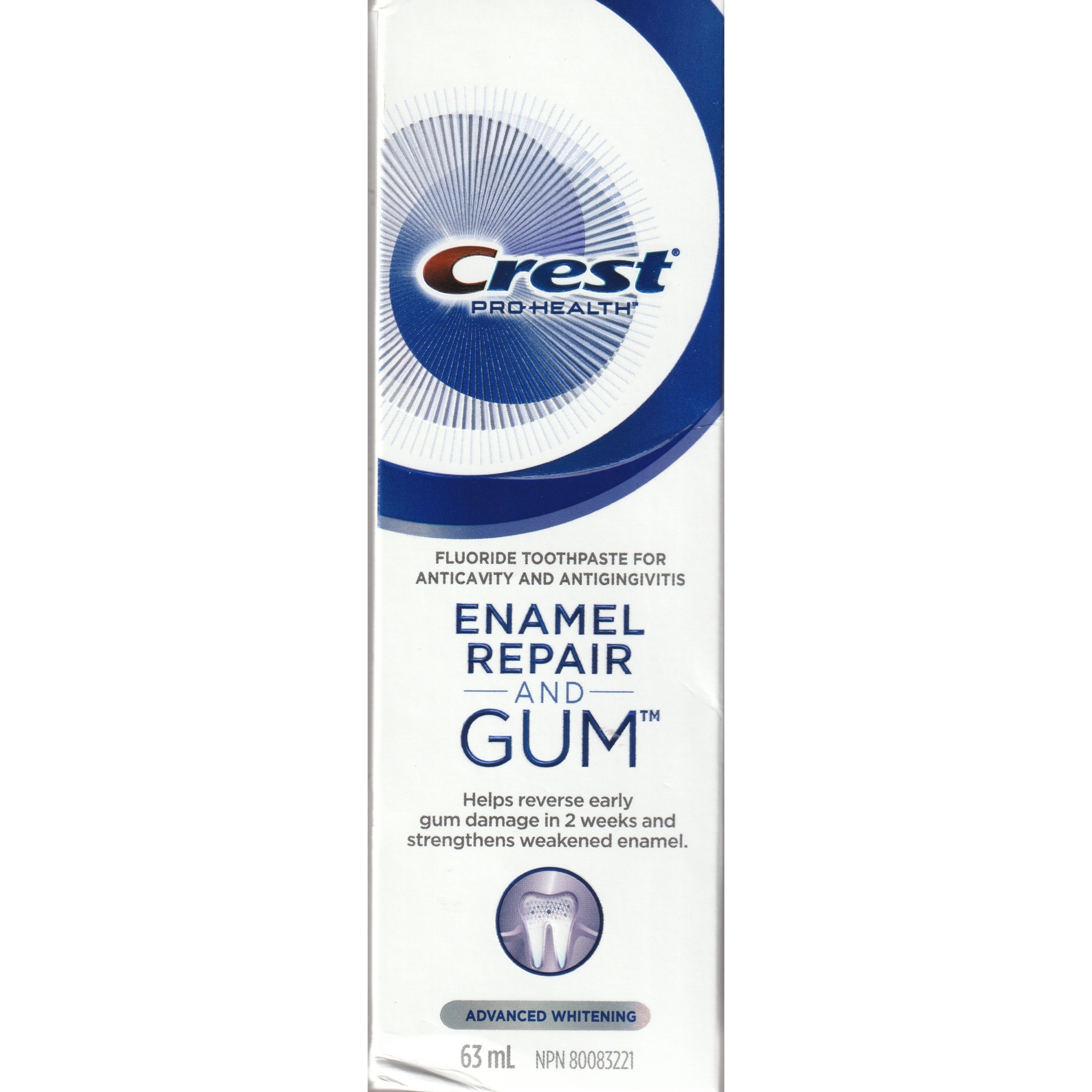 Crest Gum & Enamel Repair Toothpaste, Advanced Whitening, 63 mL