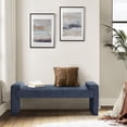 thumbnail image 7 of Tina's Home 58'' Upholstered Bench Chenille Boucle Modern Accent Bench End of Bedroom Entryway Slate-Blue, 7 of 7