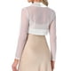 thumbnail image 3 of Shrug de satén para vestidos de noche de mujer, cobertura formal de malla, abierto al frente, de manga larga, bolero corto XL blanco, 3 of 6