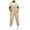 Khaki, variant on aidice Overalls for Women Cotton Linen Lightweight Adjustable Strap Solid Color Pants Rompers with Pockets