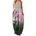 thumbnail image 1 of Robe Bohème pour Femmes Sans Manches Grande Taille Longue Maxi avec Poches Été Décontractée Robe de Plage Imprimé Floral, 1 of 4